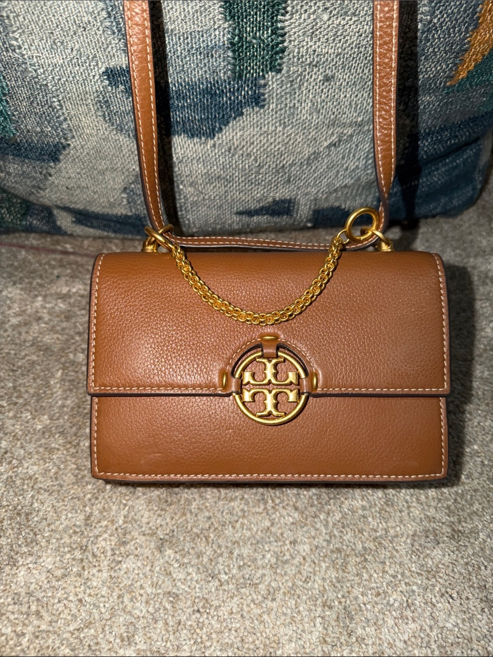 Tory Burch Miller Small Convertible Shoulder Bag – Cognac/Saddle - Picture 10 of 10